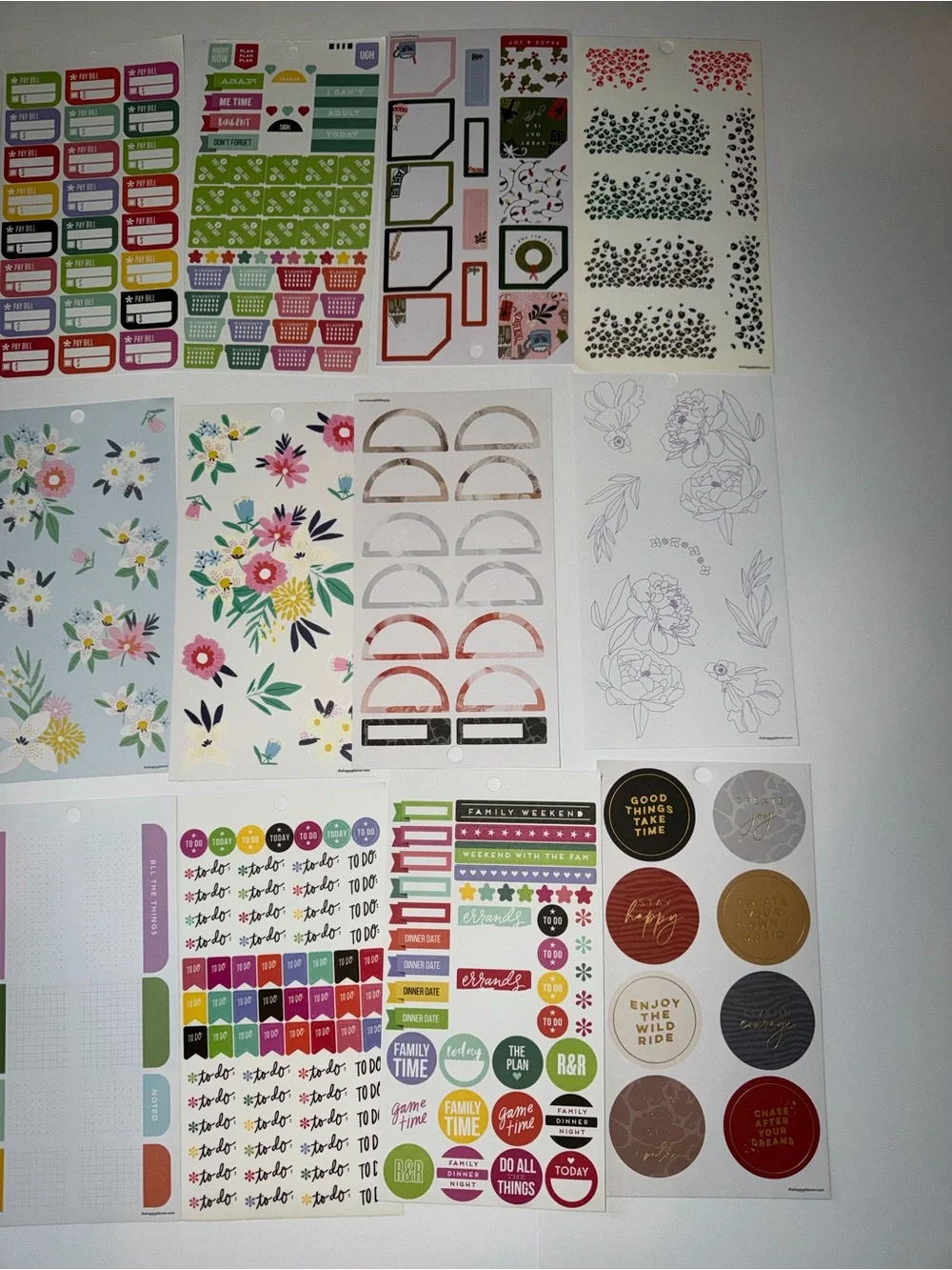 Lot of the happy planner stickers